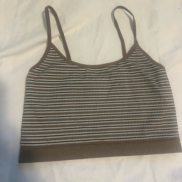 Brown striped crop tank top Garage - Picture 3 of 6